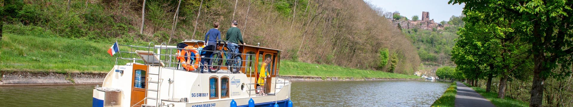 Hausboot Kormoran auf dem Rhein-Marne-Kanal im Elsass - Bootfahren ohne Führerschein
